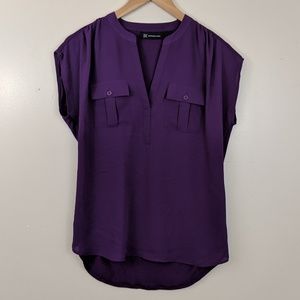 Inc Utility Pocket Blouse Short Sleeve Size Small